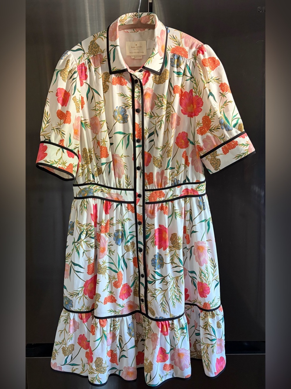 NWT Kate Spade Floral Tiered Shirtdress Sz 10 Coquette Cottagecore Grandmacore
